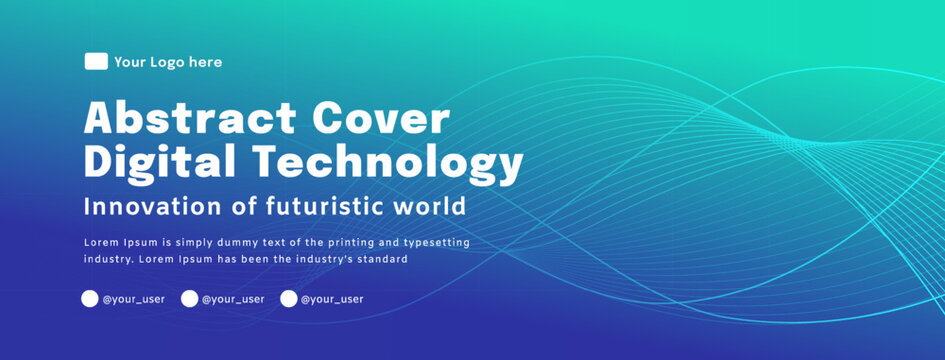 Digital technology poster cover speed connect blue green background, cyber information, abstract communication, innovation future tech data, internet network connection, Ai big data blend illustration