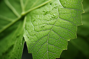Detailed leaf texture pattern, background with veins and cells - macro photography close-up shot