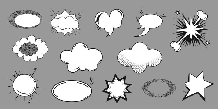 Collection of blank comic speech bubbles.Vector illustration,cartoon stickers.for concept design.