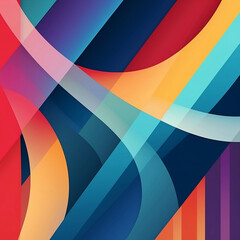 Abstract background with colorful stripes and shapes, 1:1.