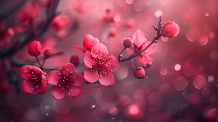 Vibrant spring floral background with soft focus in early summer nature landscape