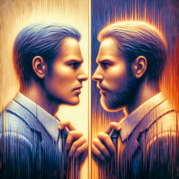 Confrontation between two male personalities