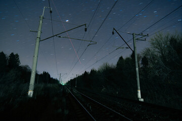 railway in the night