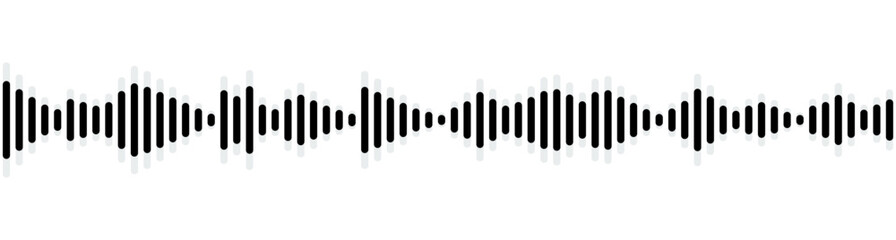 Seamless sound wave pattern. Audio waveform for radio, podcast, music record, video, social media.