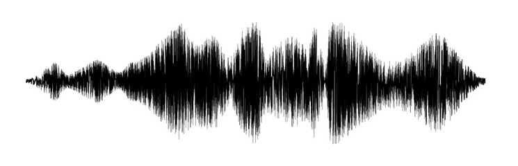 Real sound wave pattern. Audio waveform for radio, podcast, music record, video, social media.