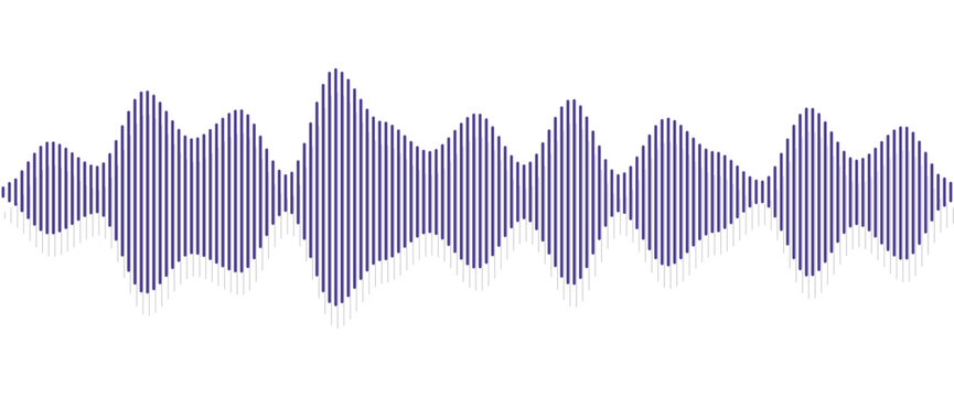 Seamless sound wave pattern. Audio waveform for radio, podcast, music record, video, social media.
