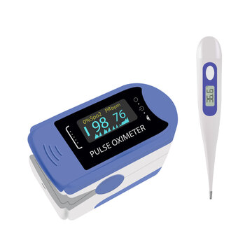 Fingertip Oximeter and Digital Medical Thermometer