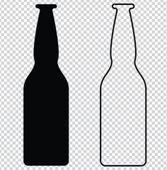 glass beer bottle icon shape symbol. Vector illustration image. Isolated on white background.