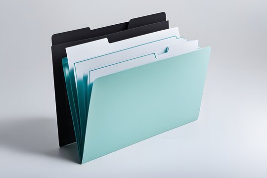 Three folders stacked on top of each other, one of which is green