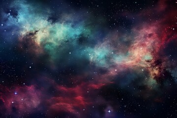 Cosmic and nebula-filled outer space forming a breathtaking and captivating wallpaper background - obrazy, fototapety, plakaty