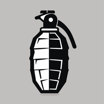 black and white grenade graphic clip art preview