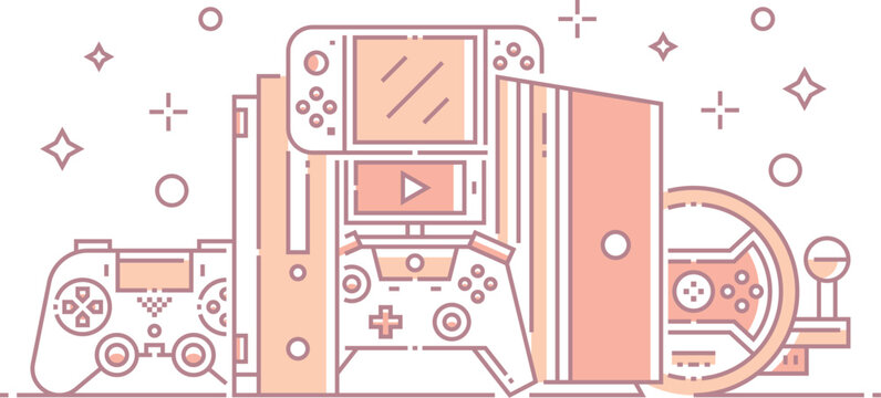 Video Games devices illustration
