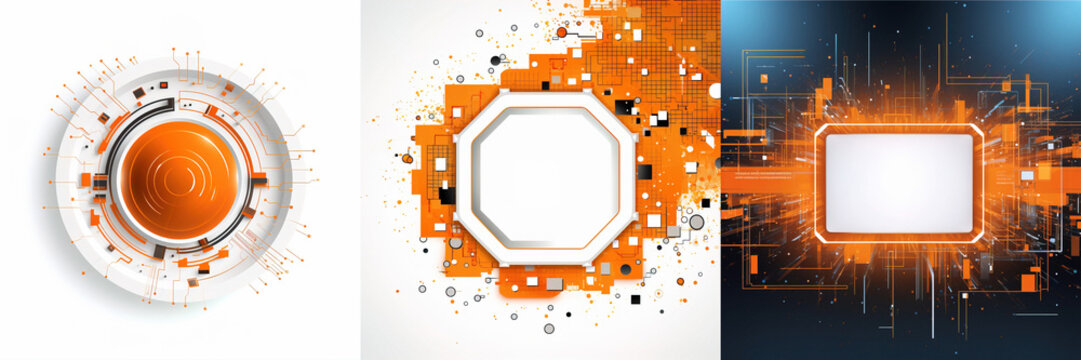 Vibrant Orange Frame with a Clean White Background for Tech-Centric Cybersecurity Firms