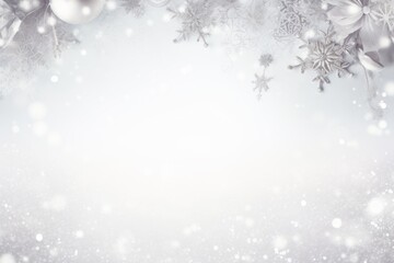 White and silver christmas background with snowflakes