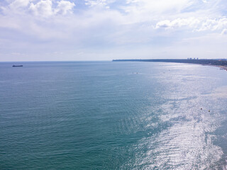 View of the clouds while in the sea at the height of a bird's flight