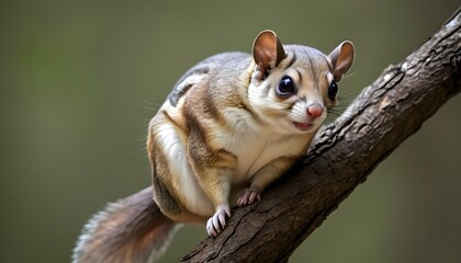 A Flying Squirrel Perched On A Branch Surveying I Upscaled 4