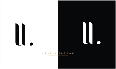UL, LU,U , L, Abstract letters Logo Monogram - obrazy, fototapety, plakaty