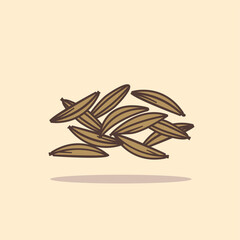 vector illustration of the cumin spice logo icon, cumin kitchen spice for the cooking food industry