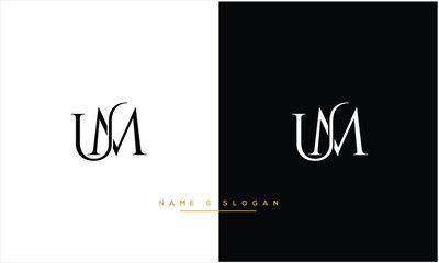 UM, MU,U , M, Abstract Letters Logo Monogram