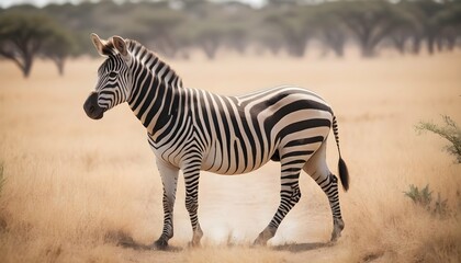 Fototapeta na wymiar A Zebra In A Safari Adventure Upscaled 22