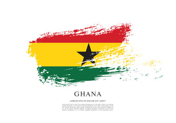Obraz premium Flag of Ghana vector illustration