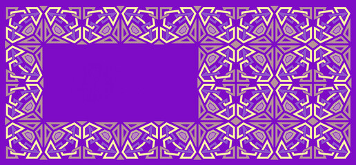 Obraz premium Invitation card with an Arabic seamless geometric frame, a new and unique design, Moroccan ornament, creative modern Islamic shape