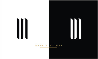 UN, NU, U, N, Abstract Letters Logo Monogram