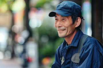 A Japanese grocery deliveryman