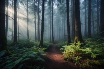 fog in a forest