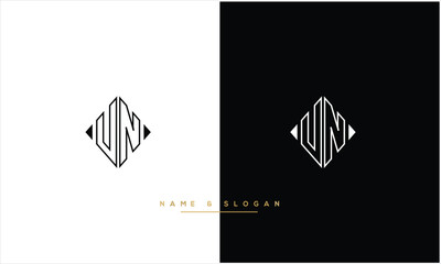 UN, NU, U, N, Abstract Letters Logo Monogram