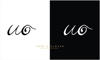 UO, OU,U , O, Abstract Letters Logo Monogram