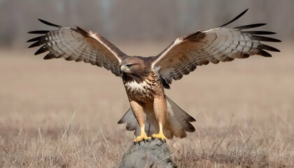 A Hawk With Its Wings Folded Back After A Successf Upscaled 2