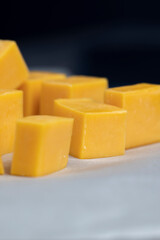 high-quality long-aged orange cheese made from milk