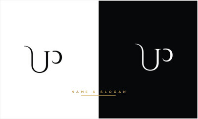 UP, PU,U , P, Abstract Letters Logo monogram