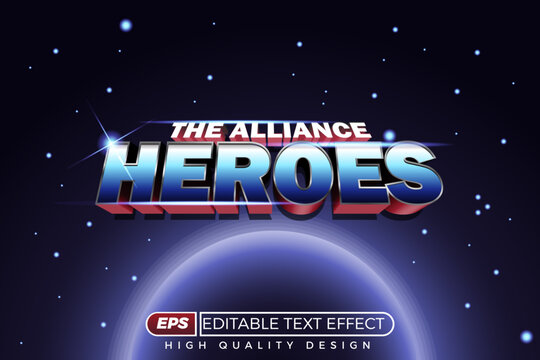 3d editable text effect heroes