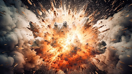 detonation sparks smoke, fire, and sparks at night - obrazy, fototapety, plakaty