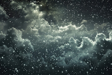 Obraz premium Generative ai on theme of beautiful starfall in sky, bright meteorites glow in atmosphere