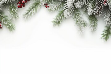 Christmas tree branches with space for text