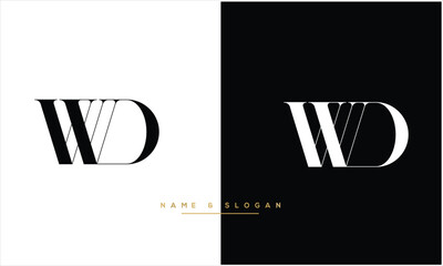 WD, DW, W, D, Abstract letters Logo monogram