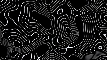 Abstract 3D Landscape topographic outline terrain maps on black background 4k. Geographic grid landscape © waylan_design
