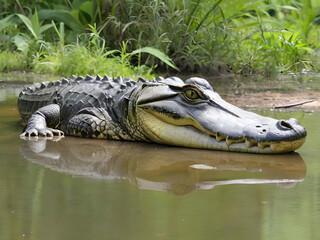 Naklejka premium Alligator Tales. Exploring the Beauty of Alligator mississippiensis