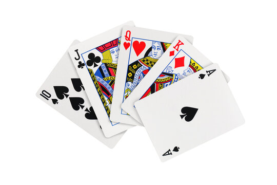 Playing cards poker hand on transparent background png - Powered by Adobe