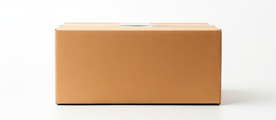 Cardboard box on white background - obrazy, fototapety, plakaty
