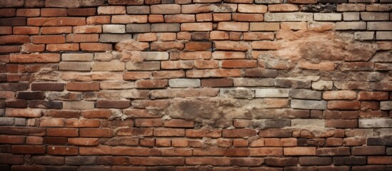Obraz premium Cracked brick wall close-up texture background