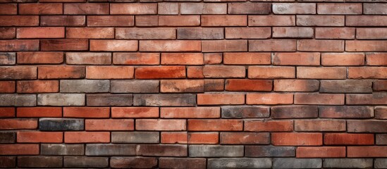 Brick wall with red pattern