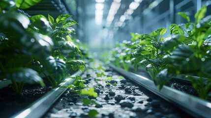 Foto op Plexiglas Nanotechnology develops fertilizer and grows vegetables at NASA. and highly effective nutrients  © Phitthayathon