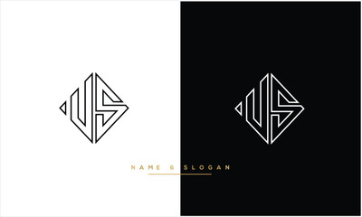 US, SU, U, S, Abstract Letters Logo Monogram