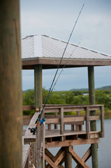 fishing on a dock