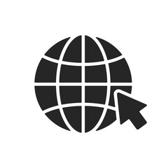 Internet world, web silhouette icon, Website vector cut silhouette for social media.