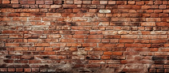 Ancient red brick wall with many bricks